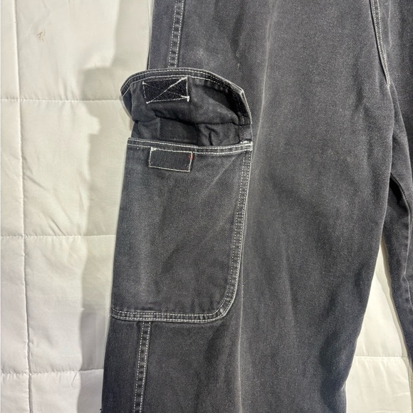 Vintage 90s BREAKDOWN Wide Leg Black Cargo Jeans JNCO Style - Picture 4 of 16